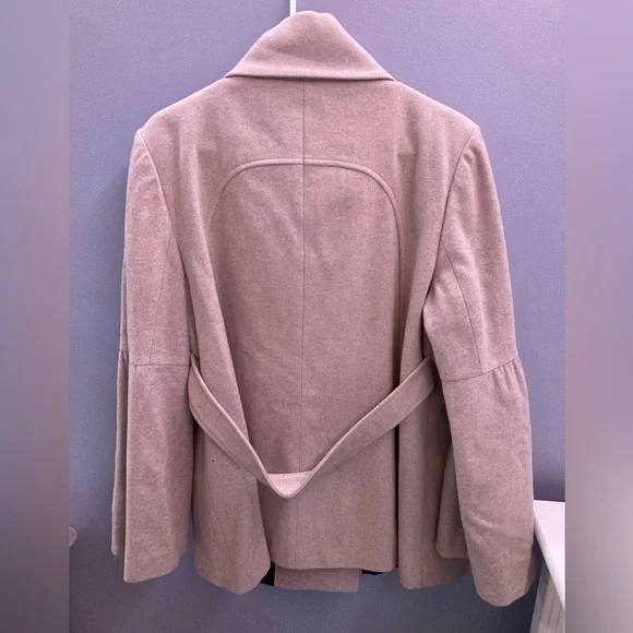 Ann Taylor Loft Beige Crowl Neck Winter Jacket with Buttons - Picture 3 of 11